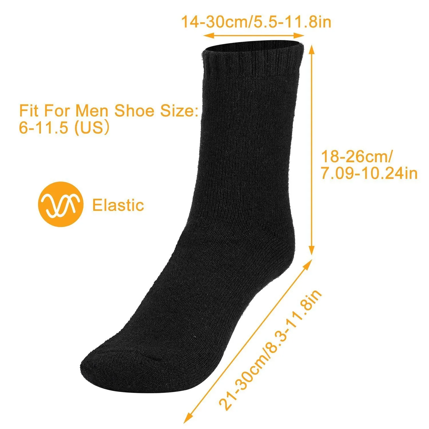 3-Pairs: Men Warm Wool Socks