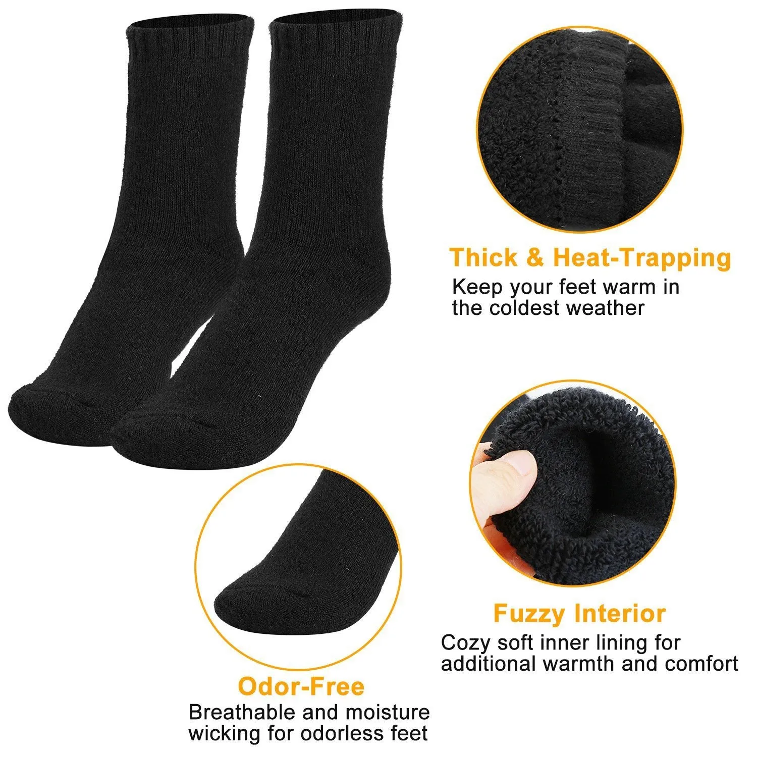 3-Pairs: Men Warm Wool Socks