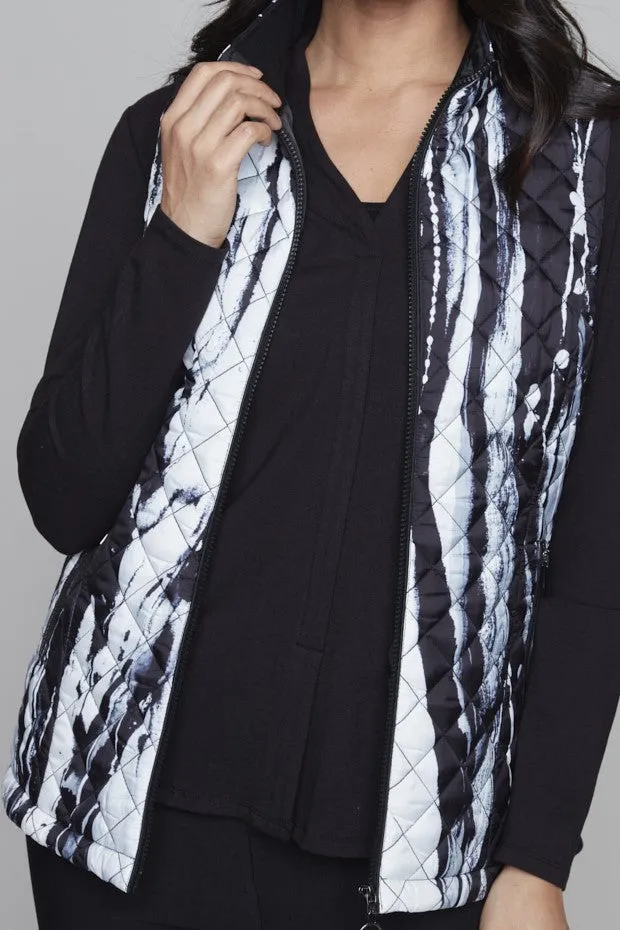 Abstract Print Puffer Vest