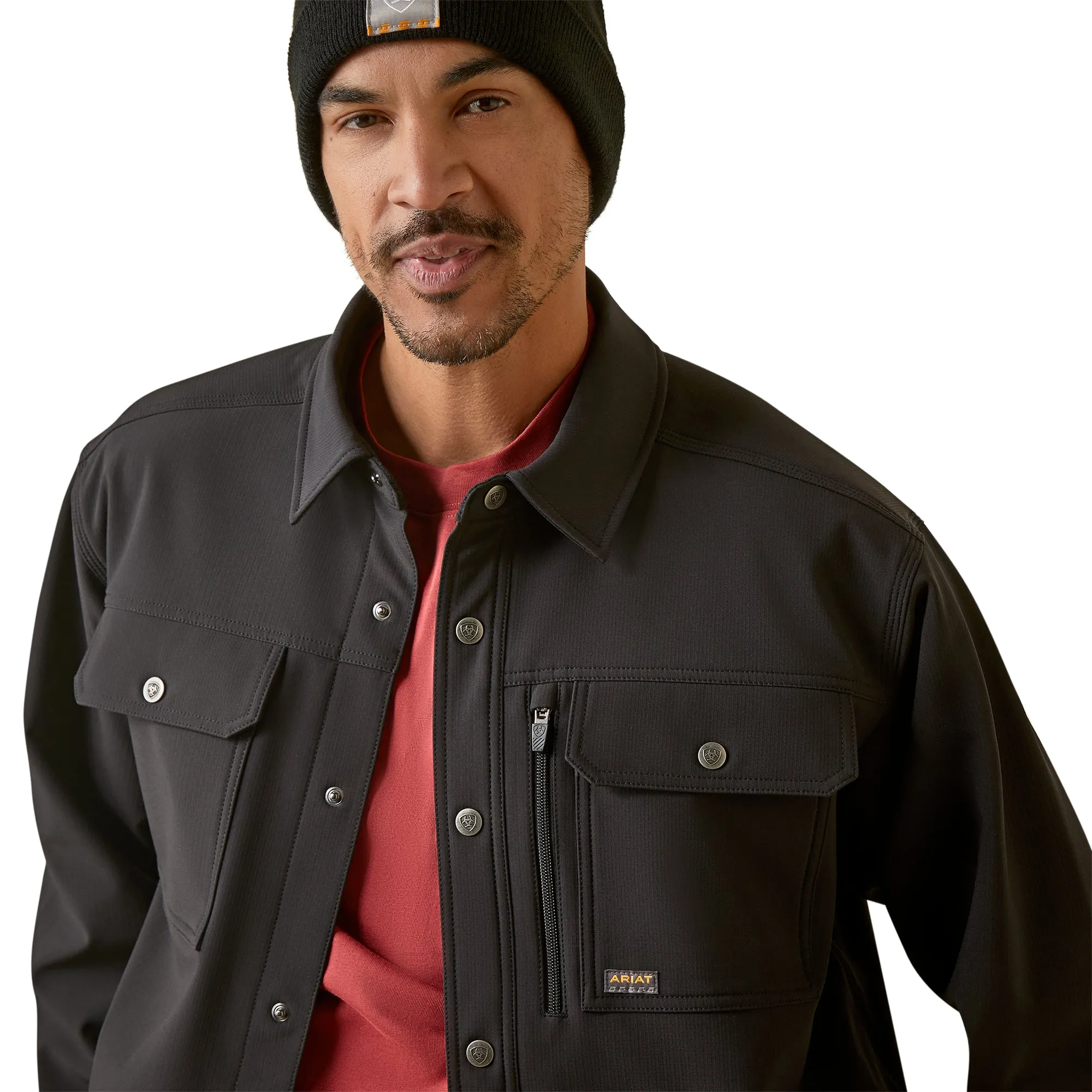 Ariat Men's Rebar DuraStretch Utility Softshell Black Shirt Jacket 10046058