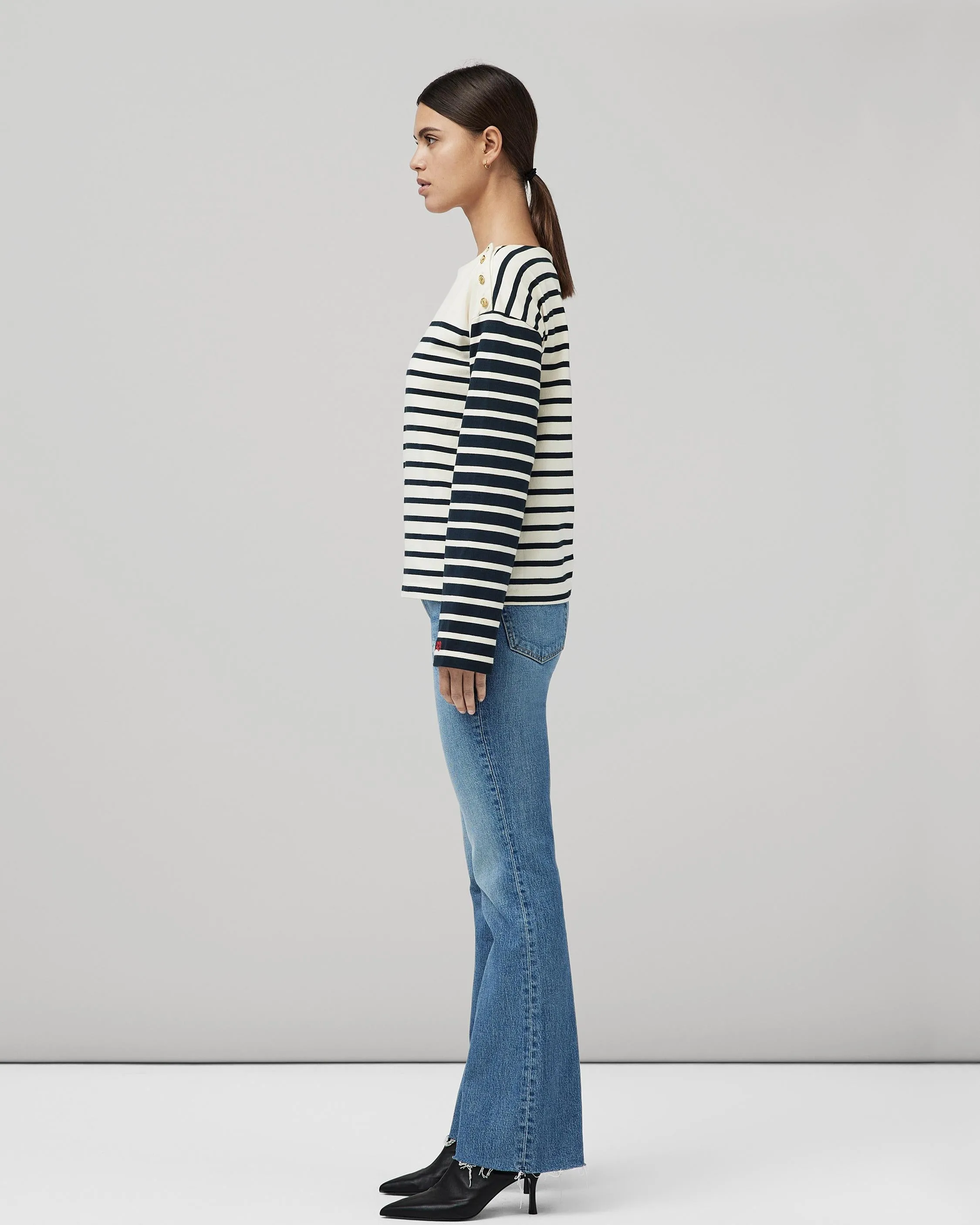 Bardot Stripe Long-Sleeve Top