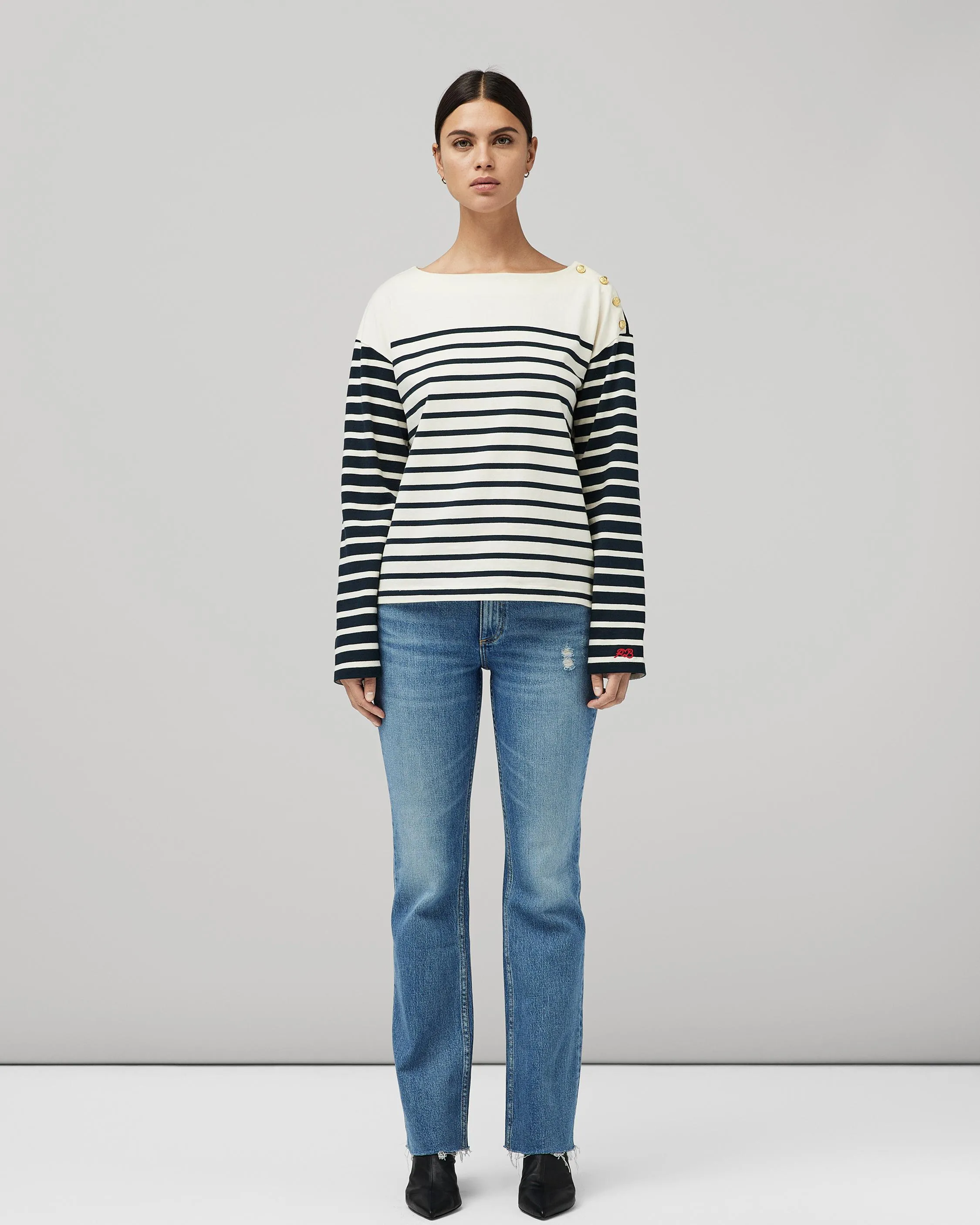 Bardot Stripe Long-Sleeve Top