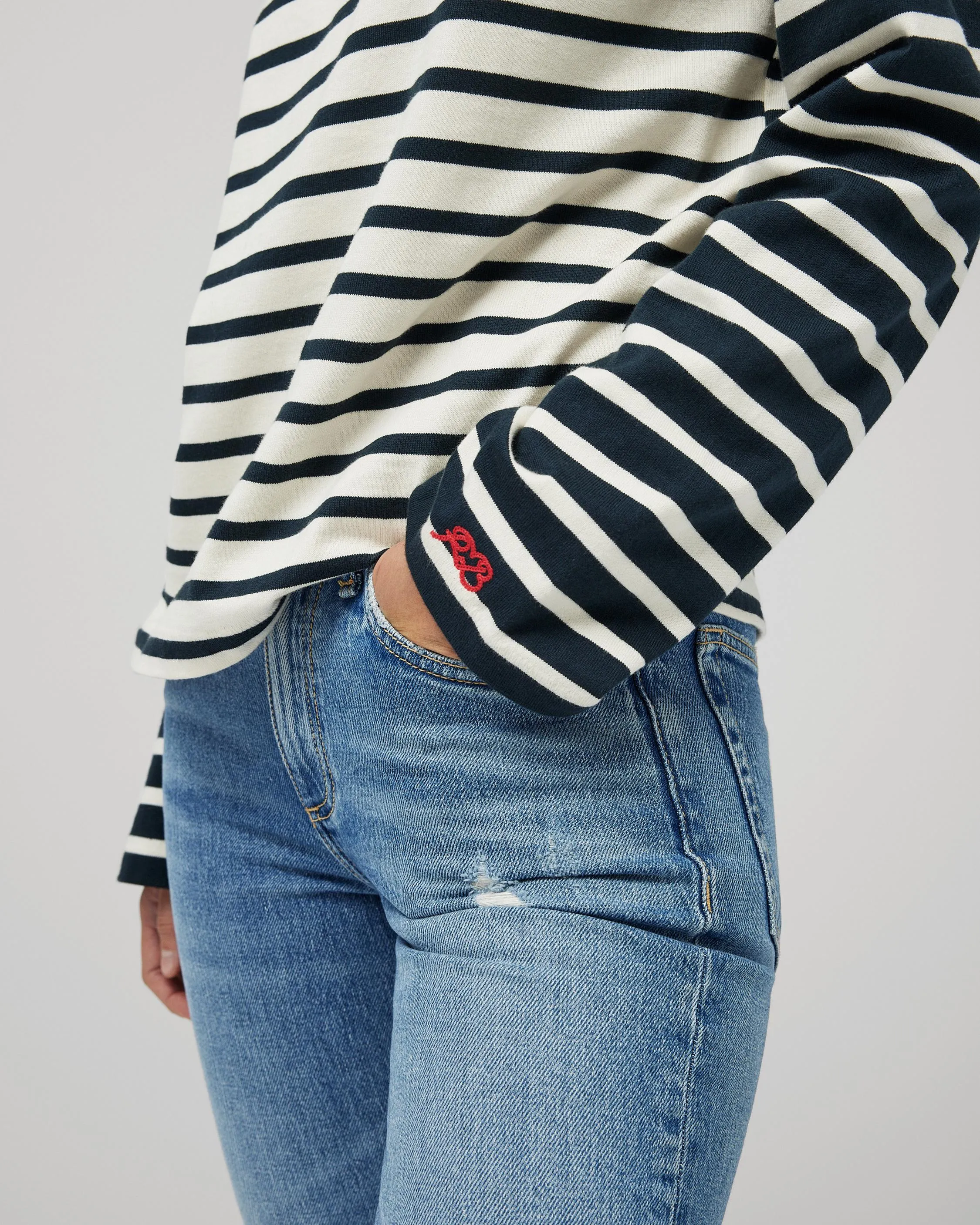 Bardot Stripe Long-Sleeve Top