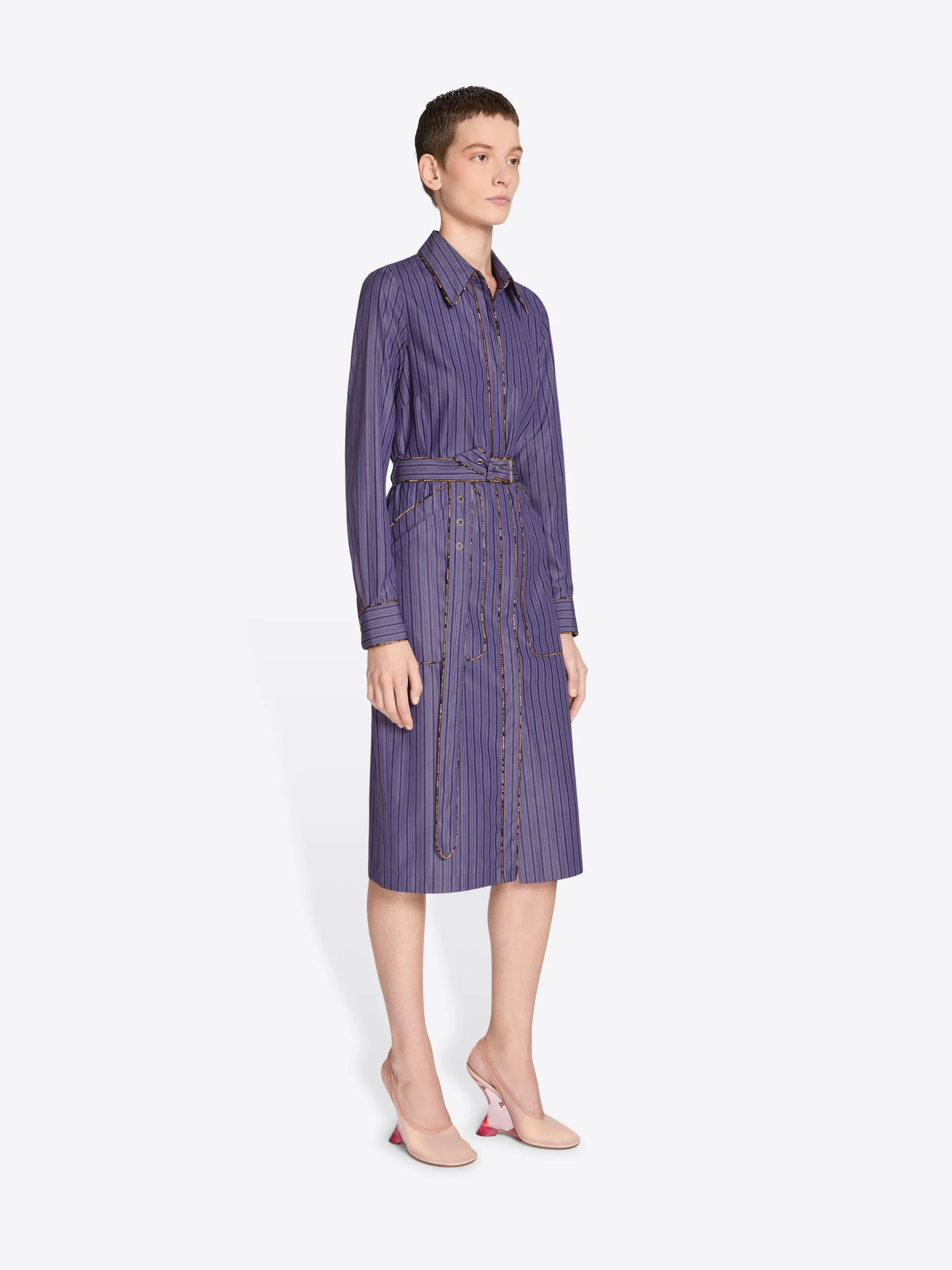 Belted shirt dress