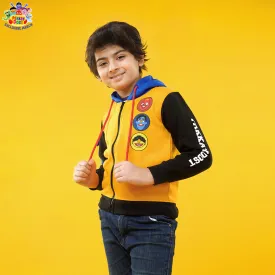 Boy's Fleece Jacket Pakkay Dost Characters Faces-Yellow