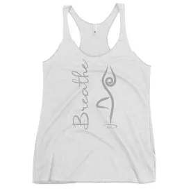 Breathe Inspiration Tree Pose Racerback Tank Top