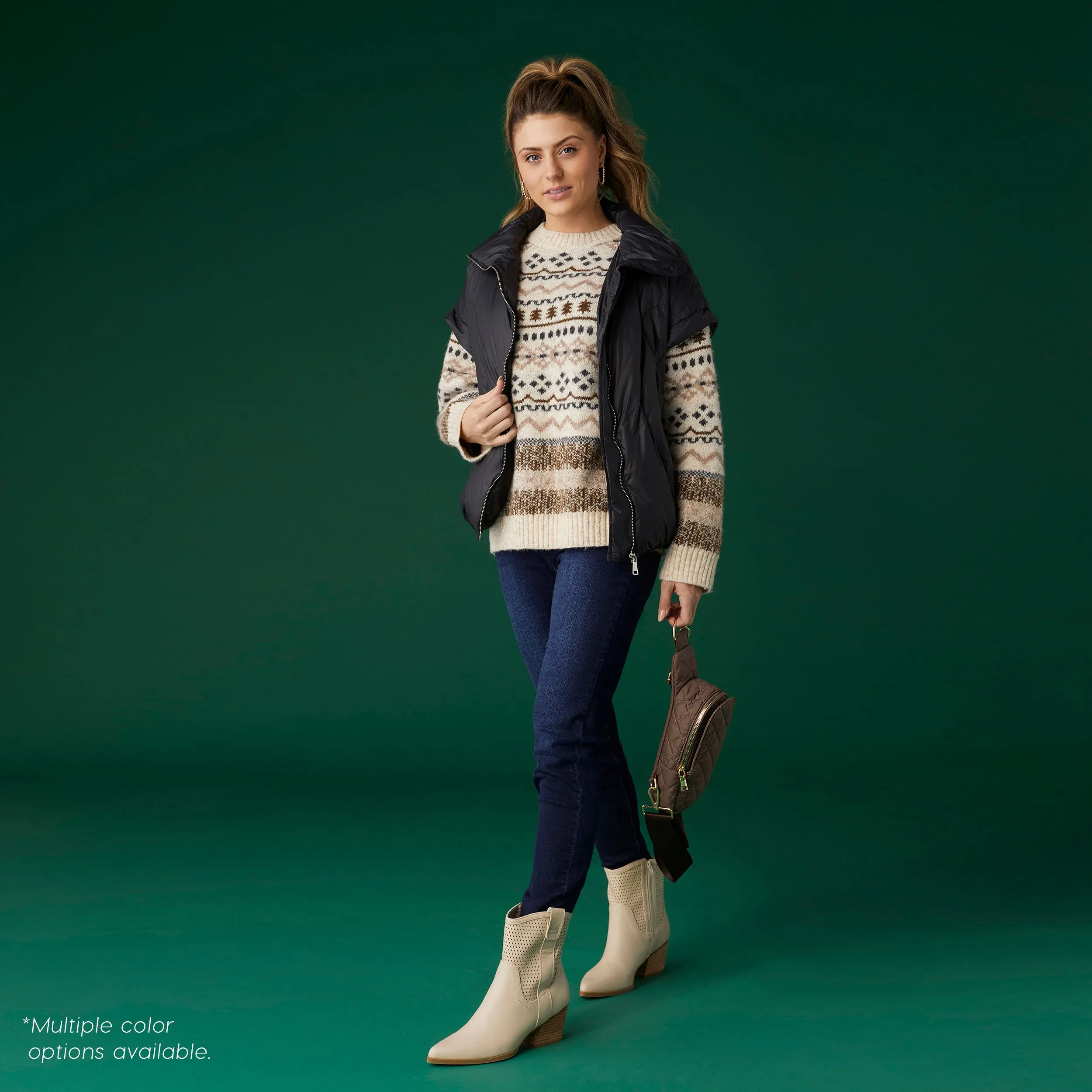 Brooke Cropped Puffer Vest - Dusty Sage