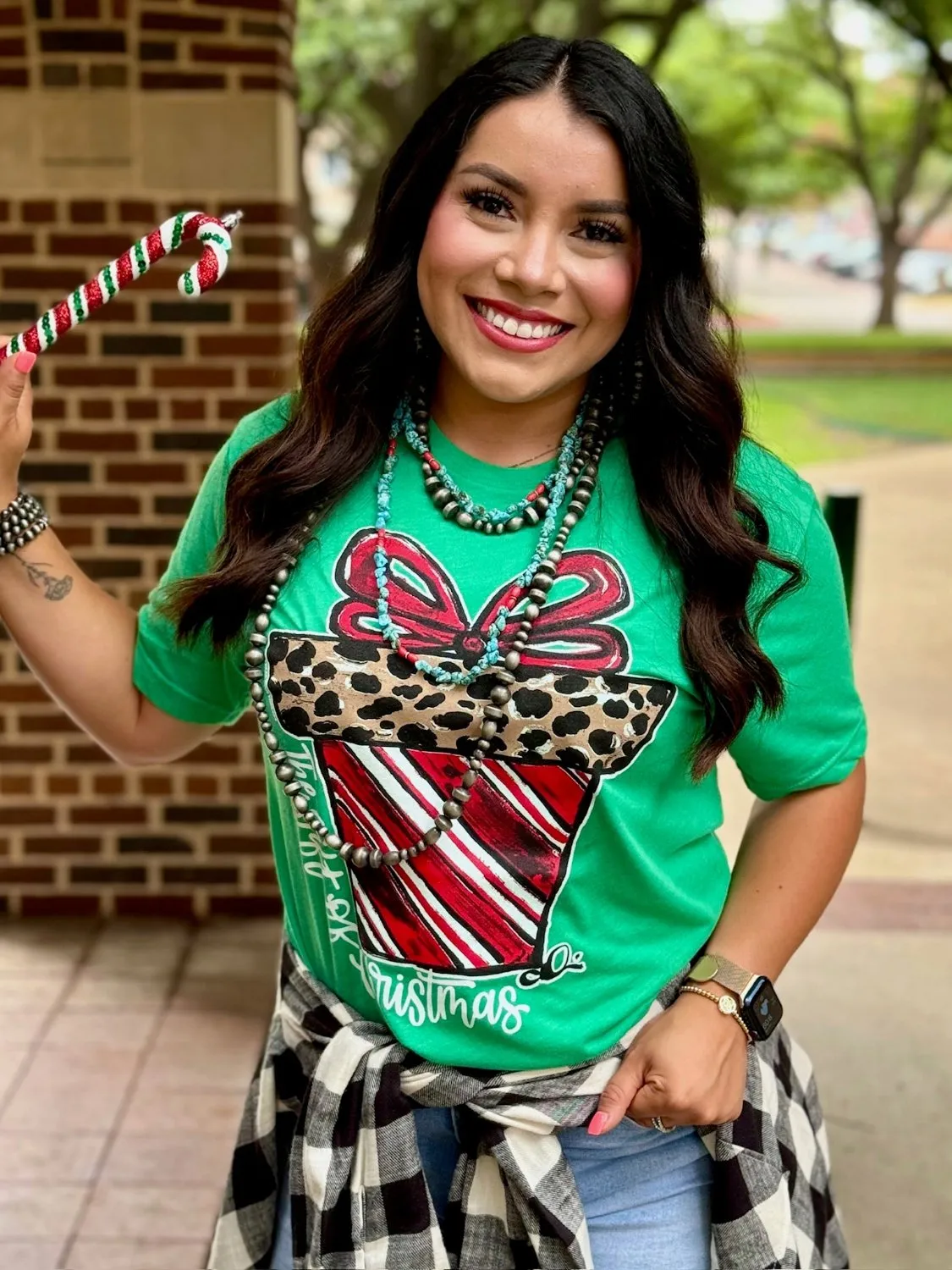 Callie's Candy Cane Present Tee by Texas True Threads