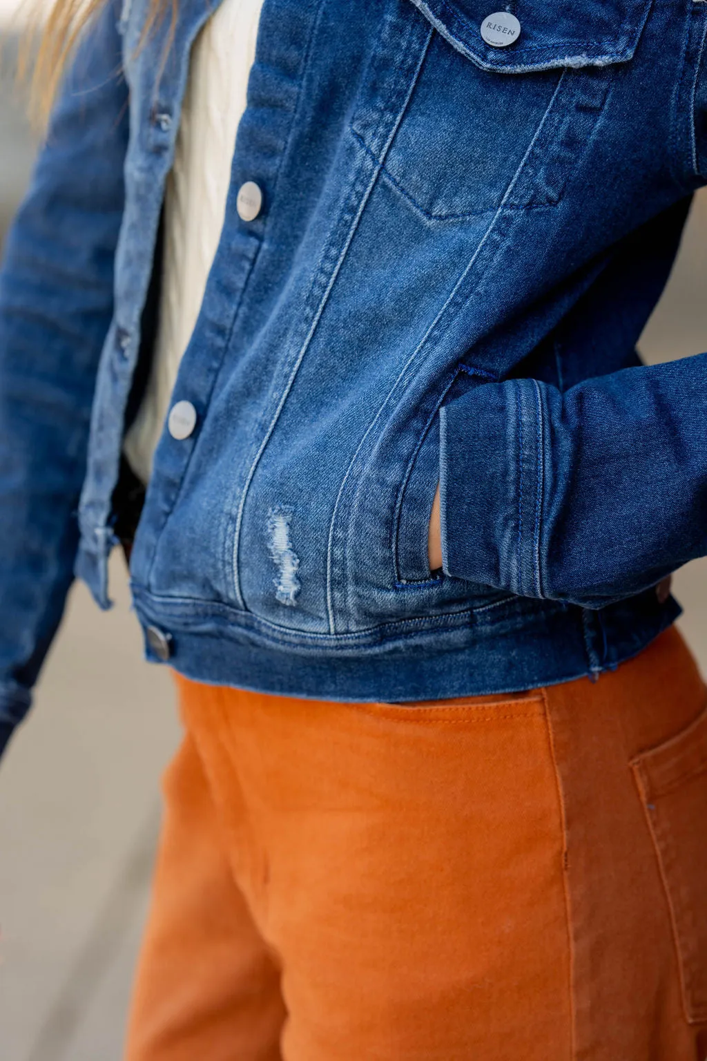 Classic Distressed Denim Jacket