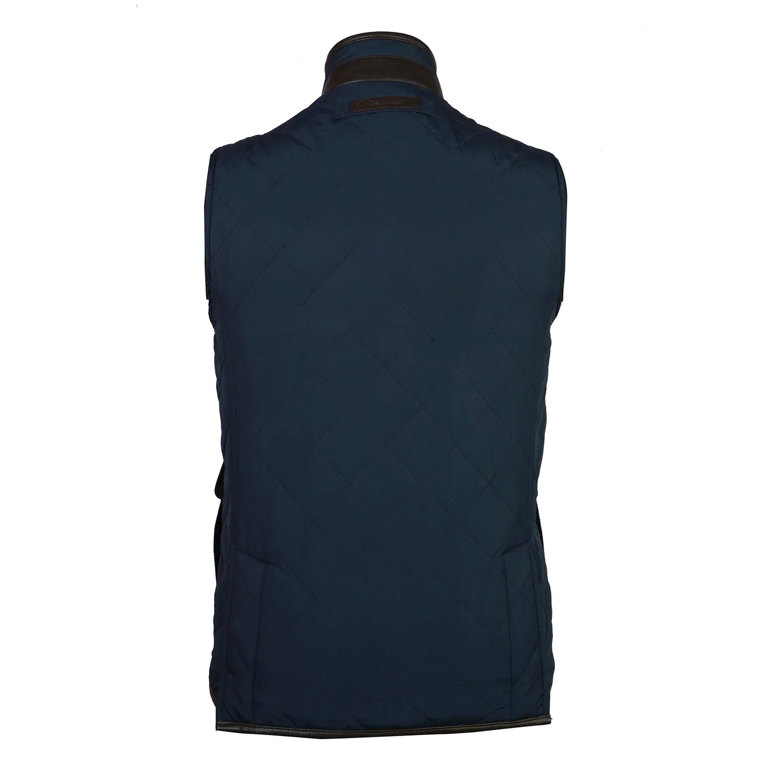 Contrasting Trims Block Blue Puffer Vests