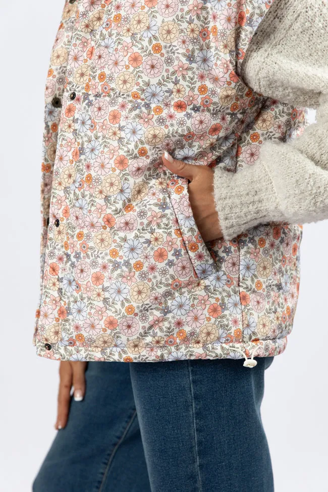 Cool Down Multi Floral Printed Puffer Vest