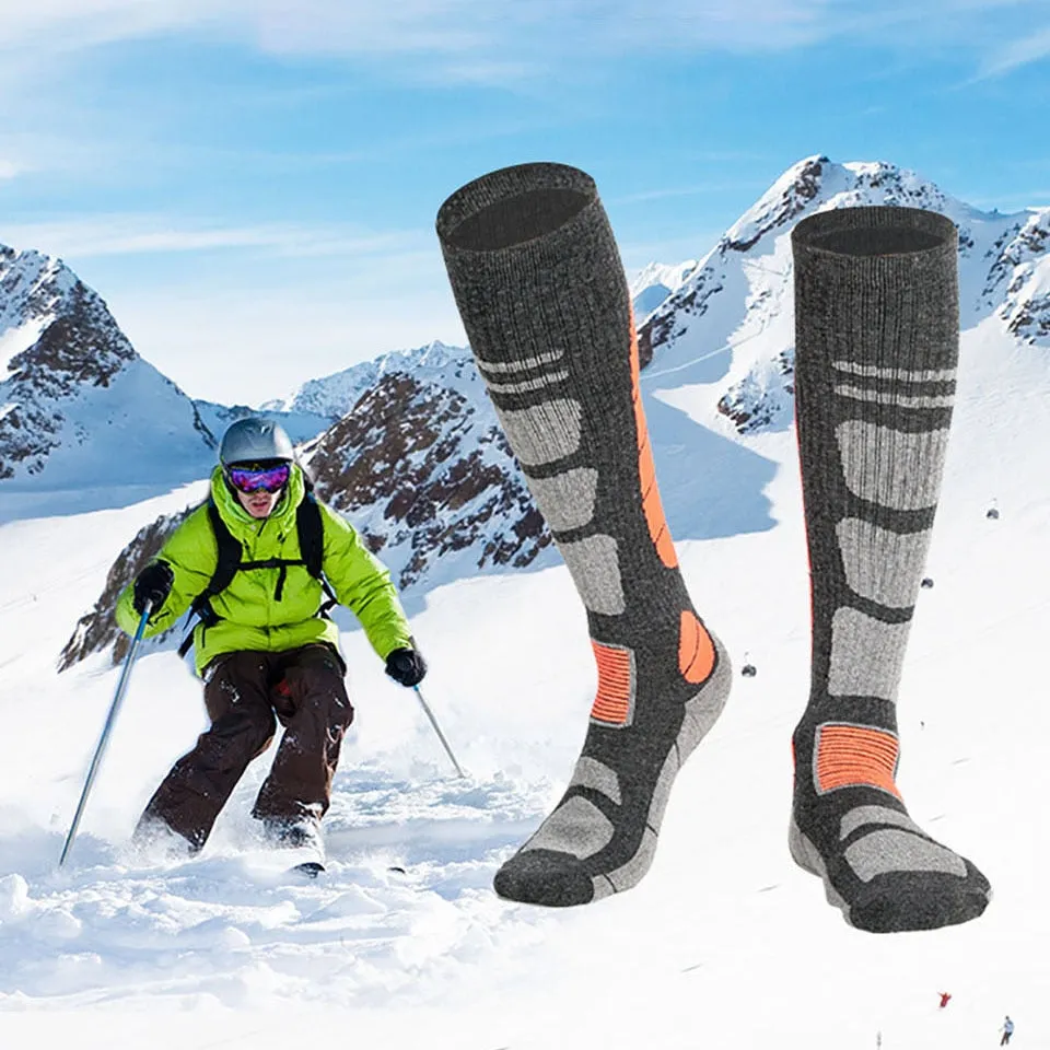 CoolFit 1 Pair Merino Wool Thermal Socks Men Women Winter Long Warm Compression Socks For Ski Hiking Snowboarding Sports Socks