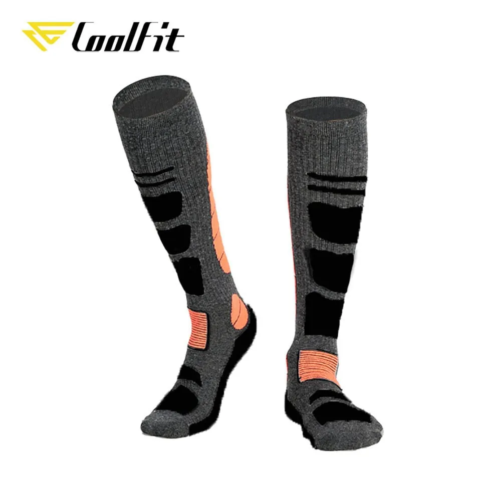 CoolFit 1 Pair Merino Wool Thermal Socks Men Women Winter Long Warm Compression Socks For Ski Hiking Snowboarding Sports Socks