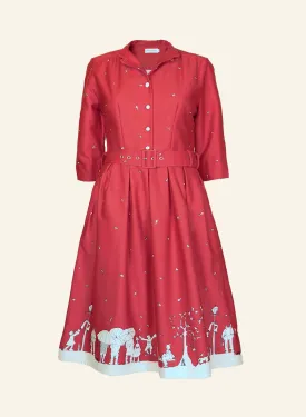 Cynthia - Red Aunt Eva Dress