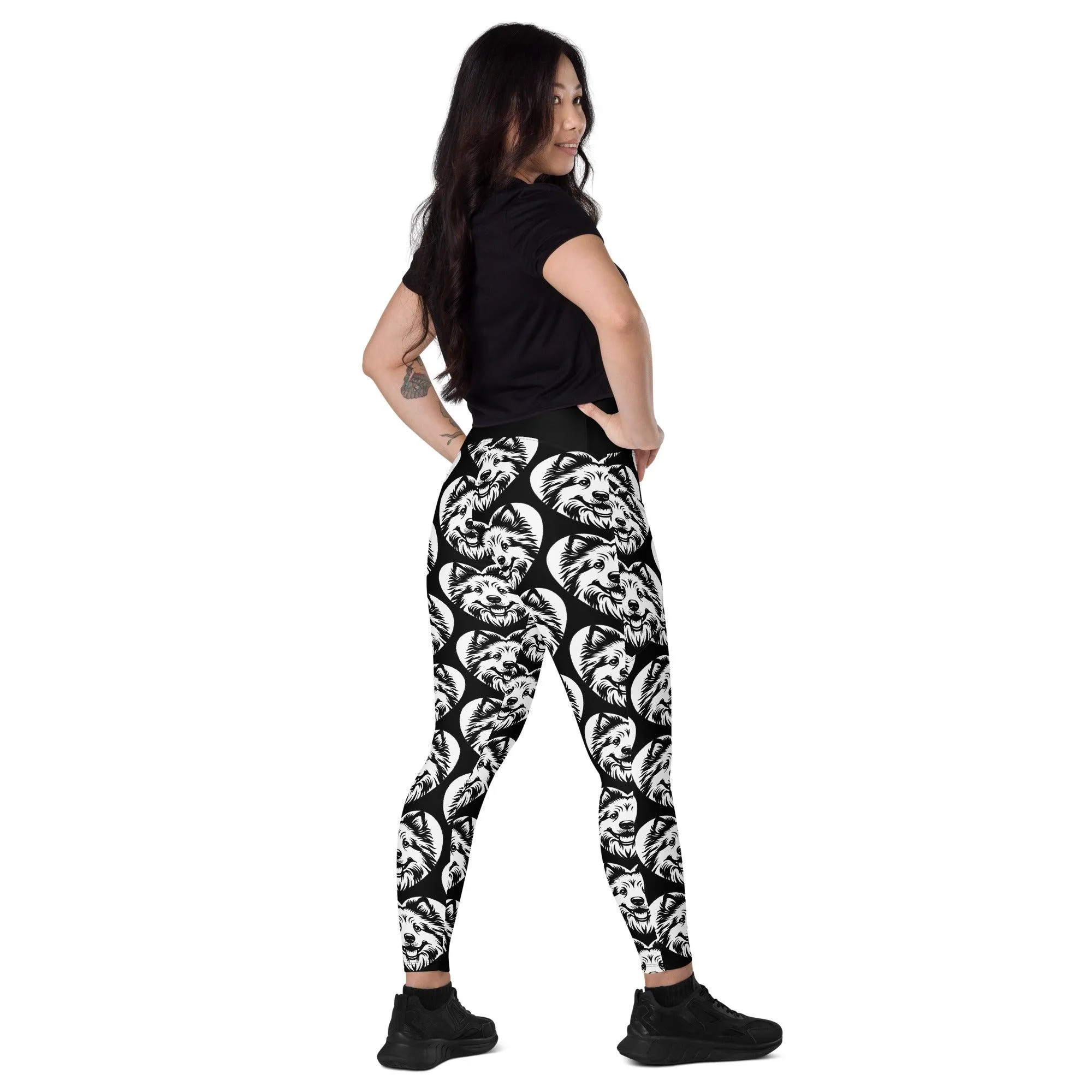 DOG BREED LEGGINGS with pockets - ICELANDIC SHEEPDOG - HERTTAHOUND