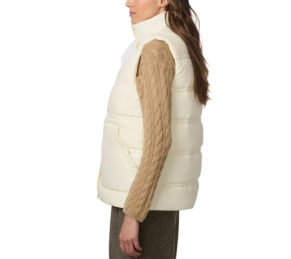 Double Stitch Puffer Vest Ecru