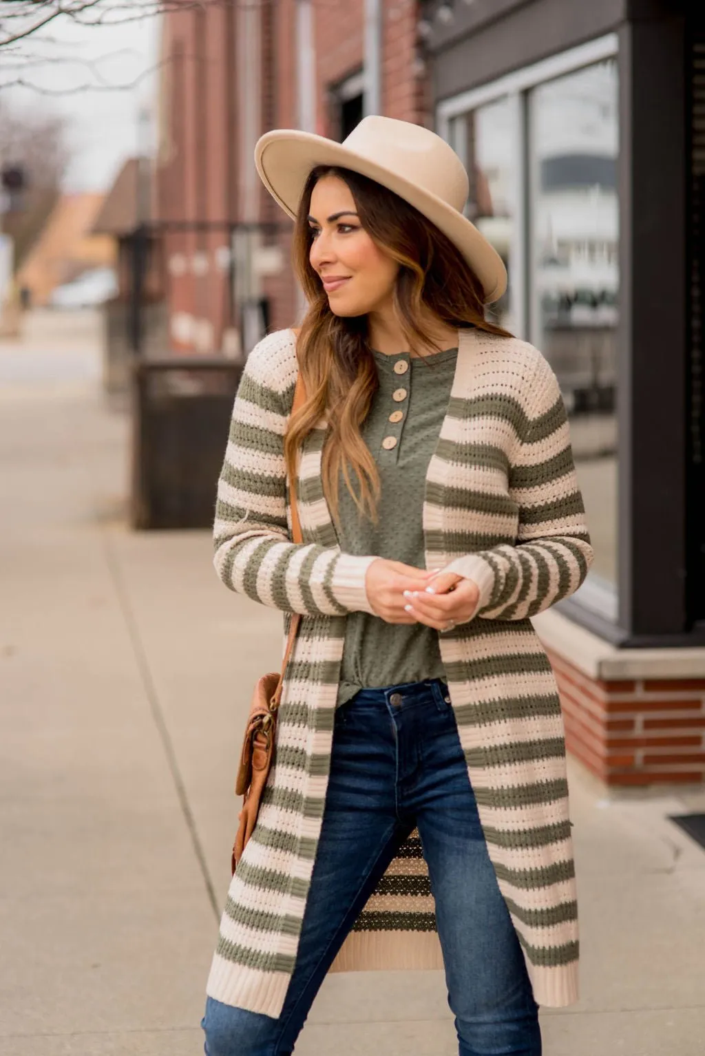 Every Day Loose Knit Striped Cardigan