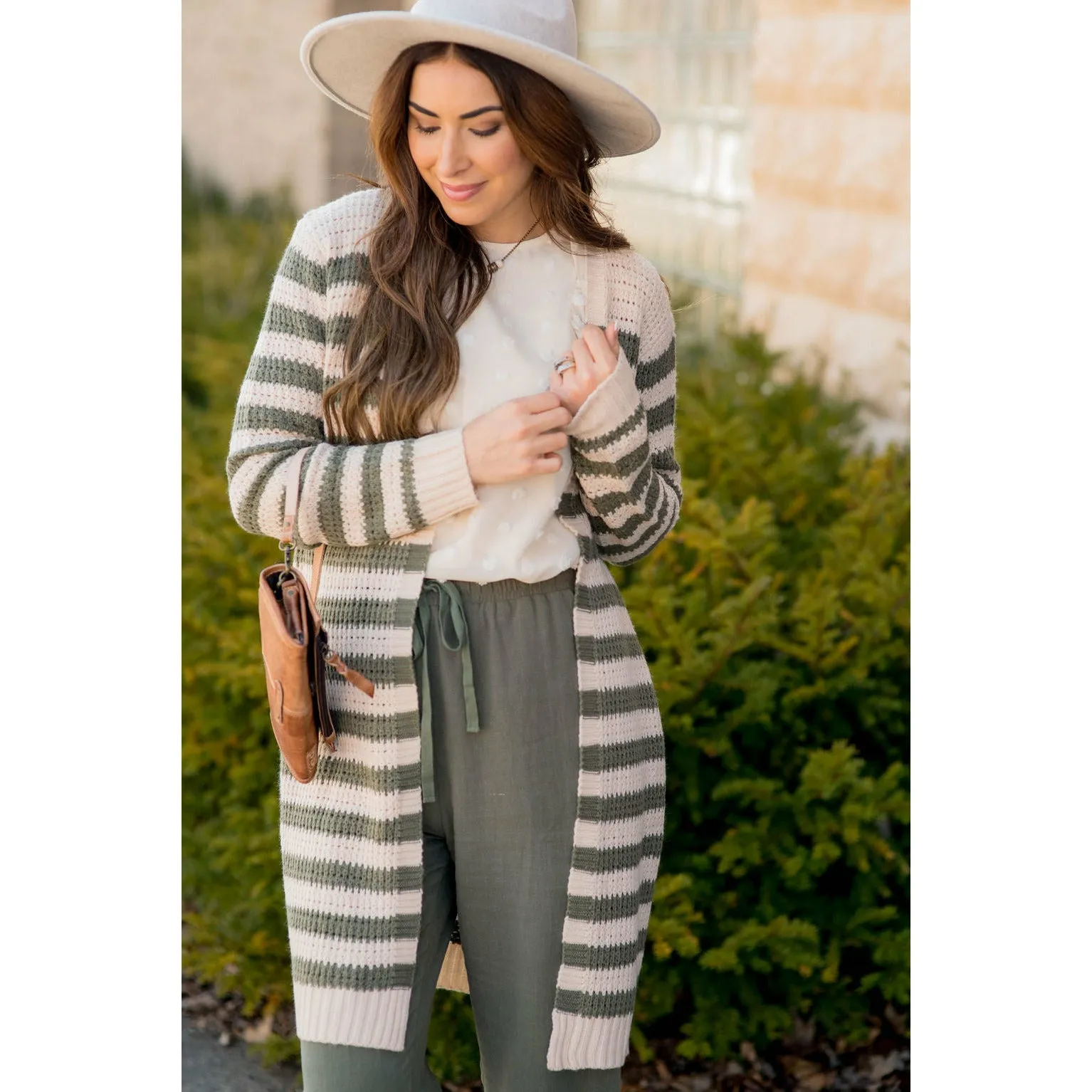 Every Day Loose Knit Striped Cardigan