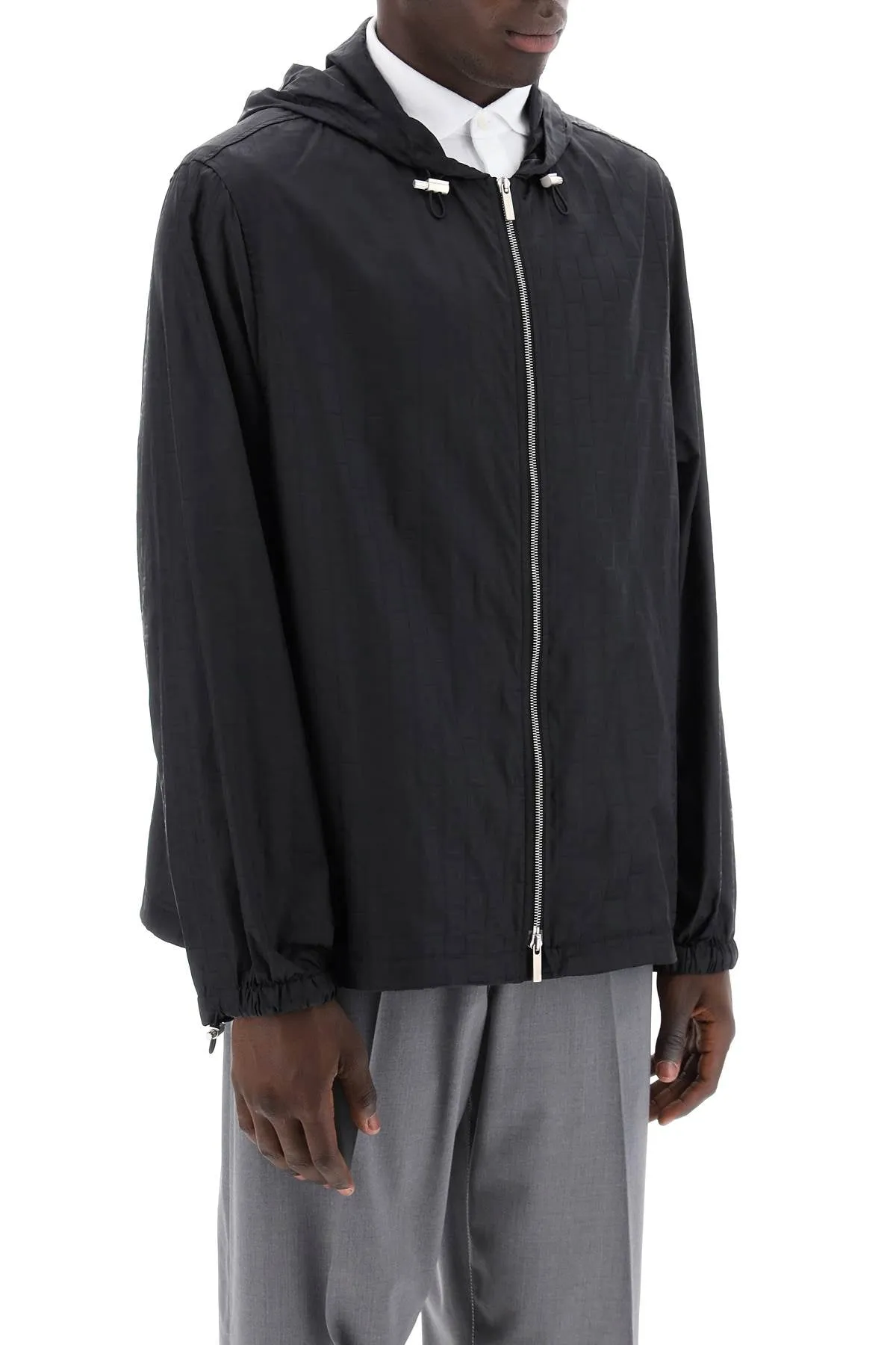 Ferragamo Logo Nylon Windbreaker Jacket