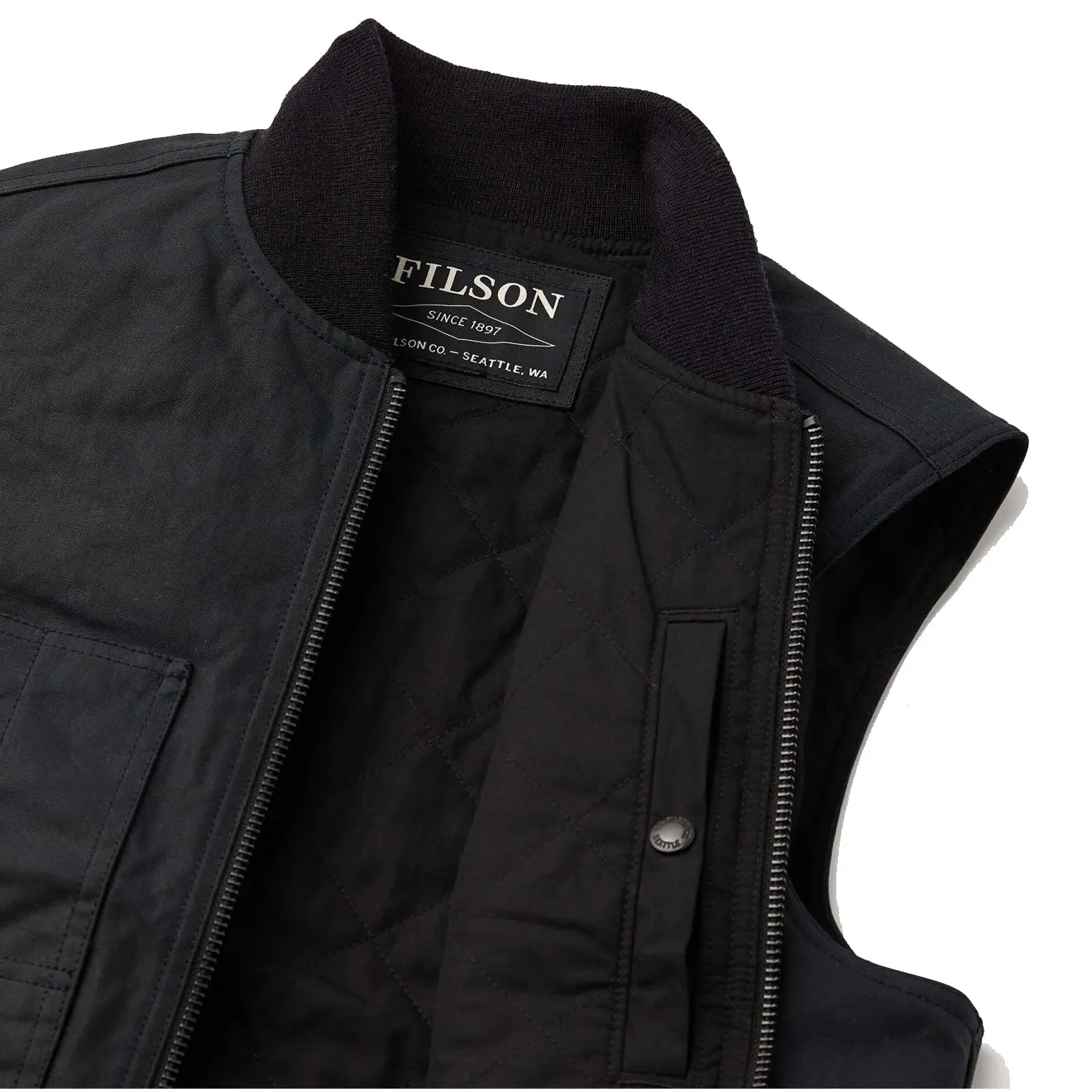 Filson Tin Cloth Insulated Work Vest Black