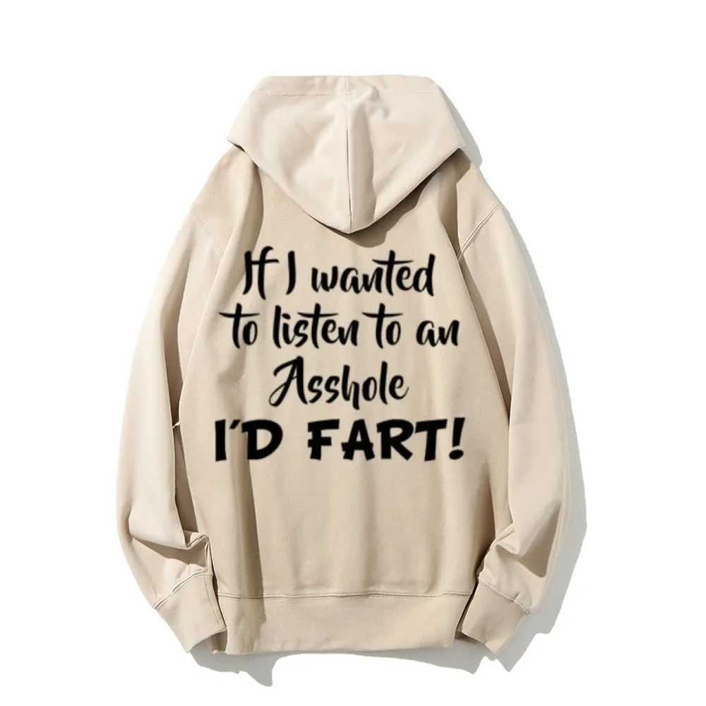 Funny Letter Graphic Pullover With Kangaroo Pocket Hoodies