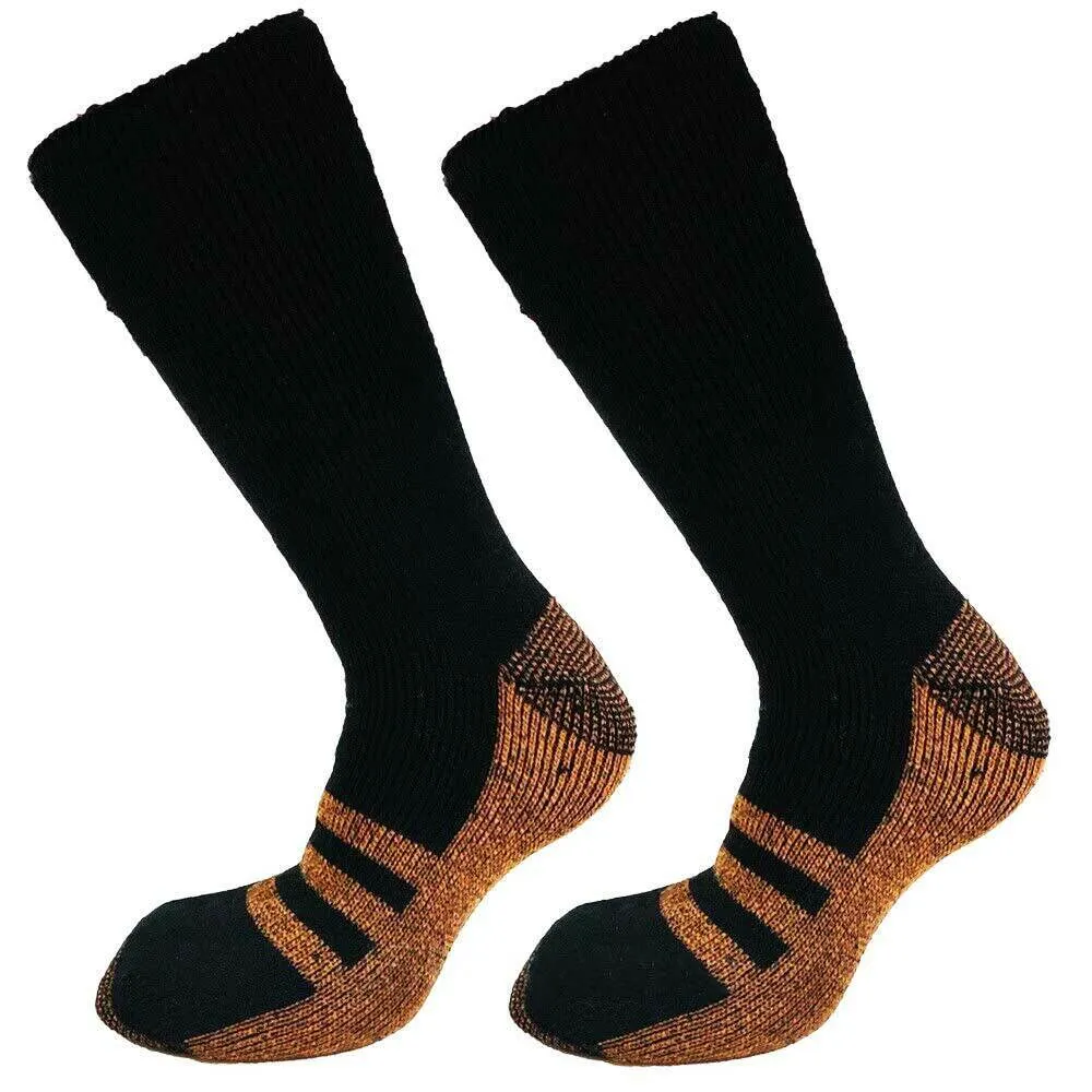 Goldstar Heated Copper Socks Black Athletic Relief Size: 9-15 (2 Pack)