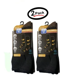 Goldstar Heated Copper Socks Black Tog Rating 4.7 (Size: 9-15) 2 Pairs (2 Pack)