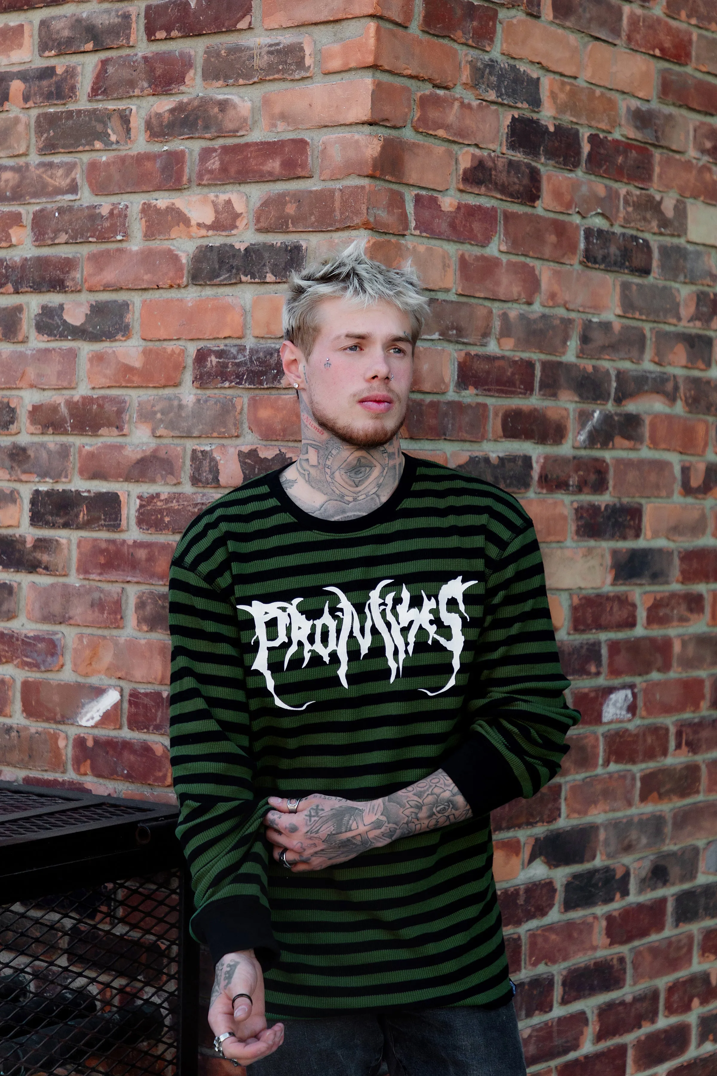 Graveyard Striped Thermal L/S Army