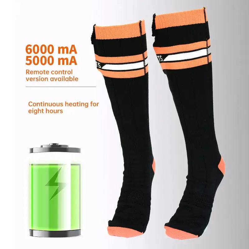 Heated Socks APP Remote Control 6000/5000mAh Rechargeable Battery Winter Thermal Electric Heating Thick Stockings 3 Gears