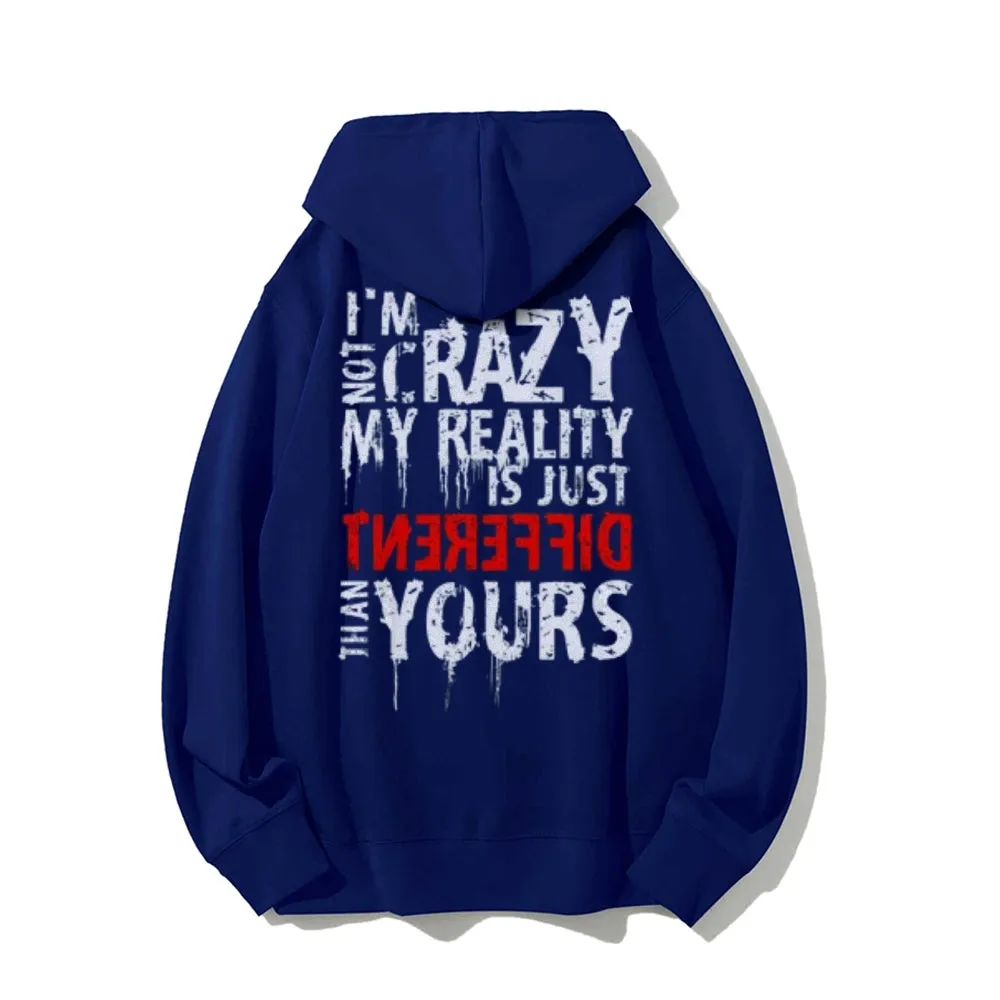 I'm Not Lazy Funny Letter Graphic Pullover With Kangaroo Pocket Hoodies