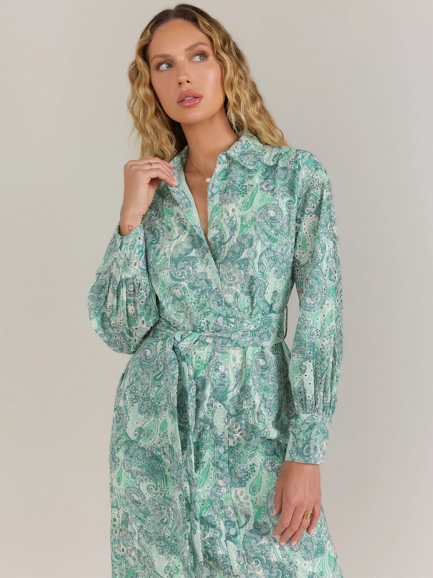 Lena Belted Paisley Shirt Dress - Brands We Love