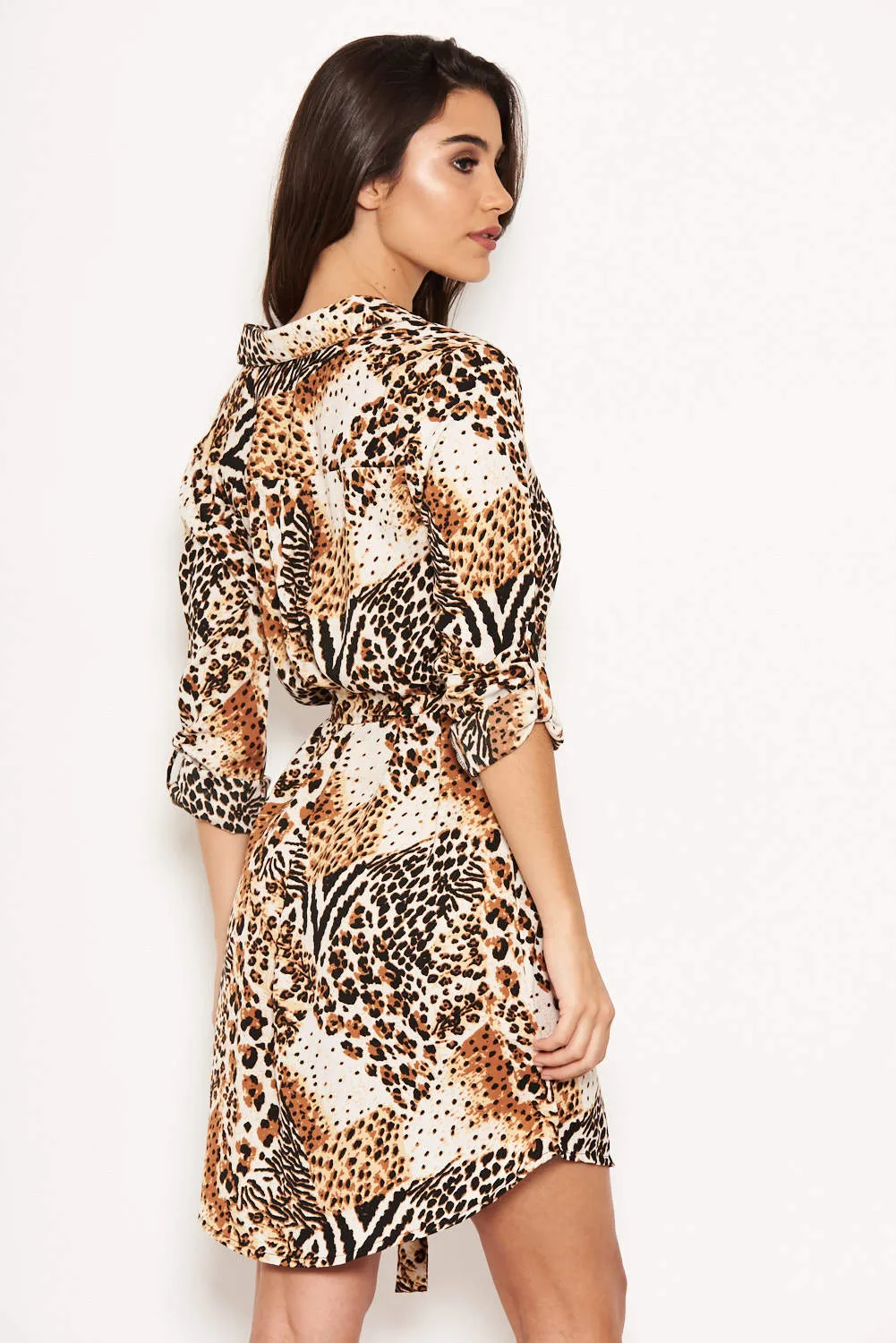 Leopard Print Shirt Dress