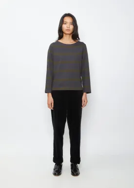 Long Sleeve Matelot Top — Slate/Forest