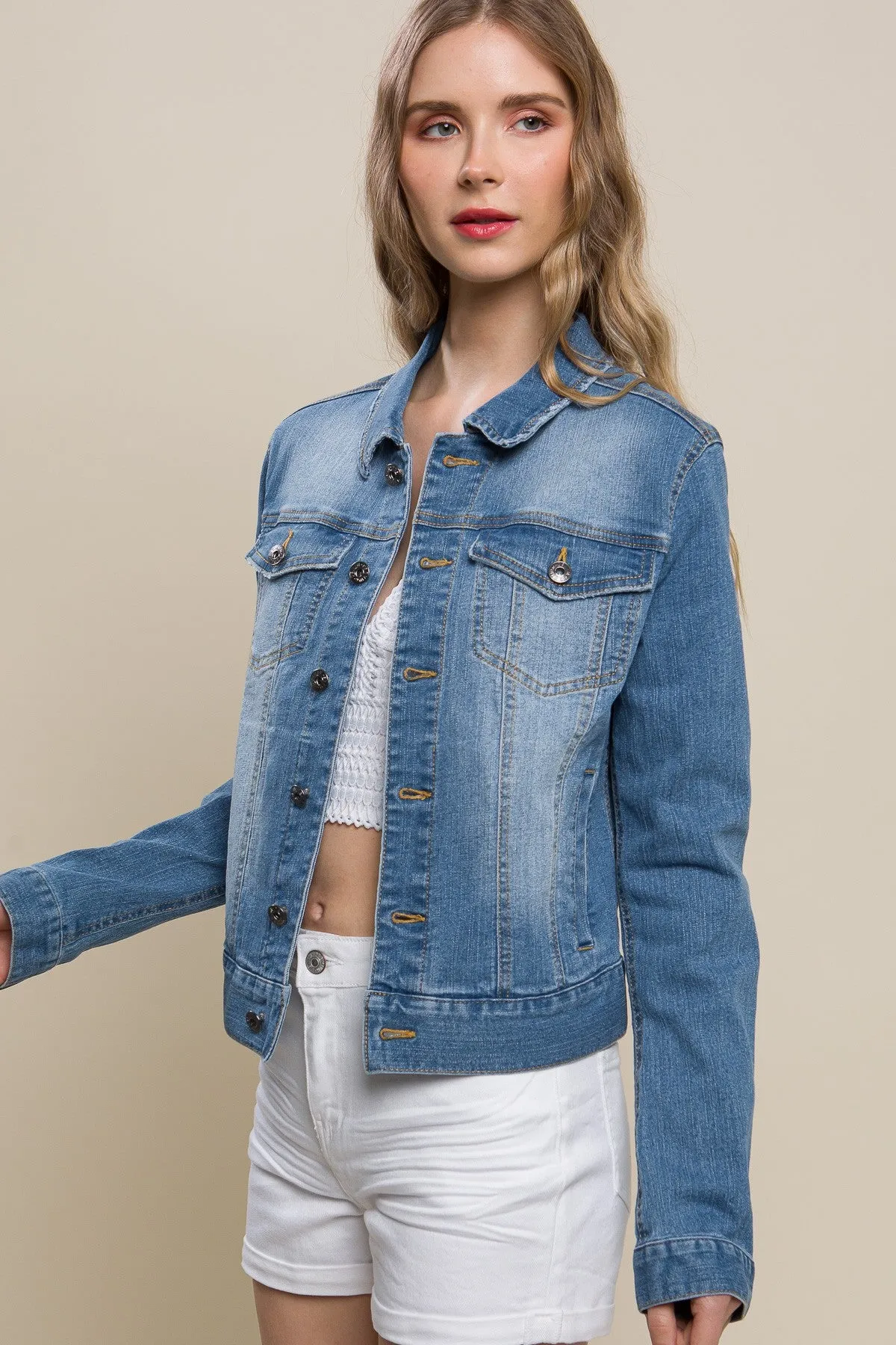 Love Tree Stretch Denim Jackets