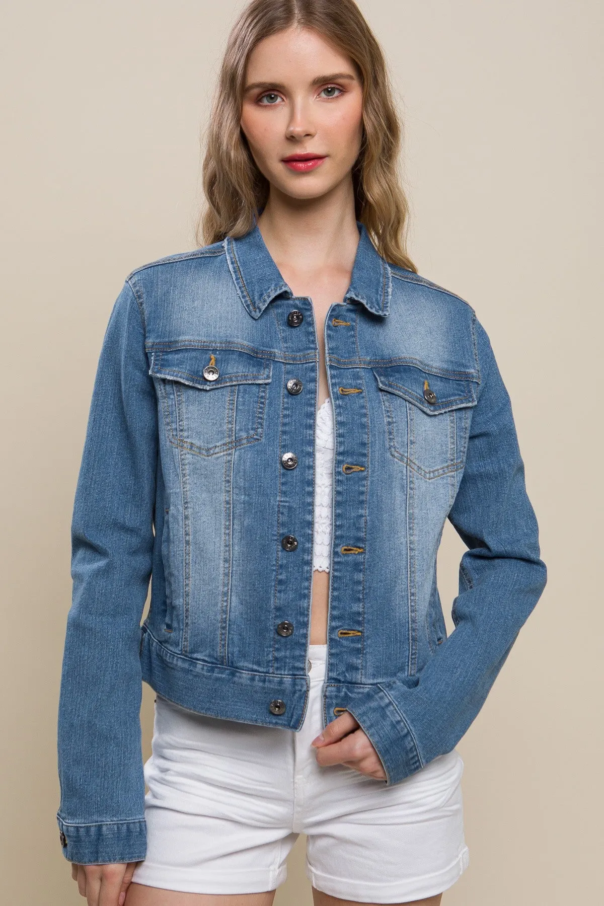 Love Tree Stretch Denim Jackets