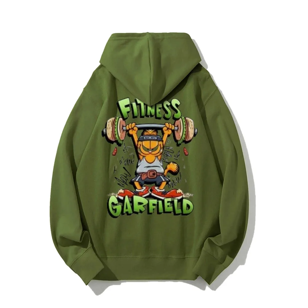 Mens FITNESS GARFIELD Graphic Hoodies