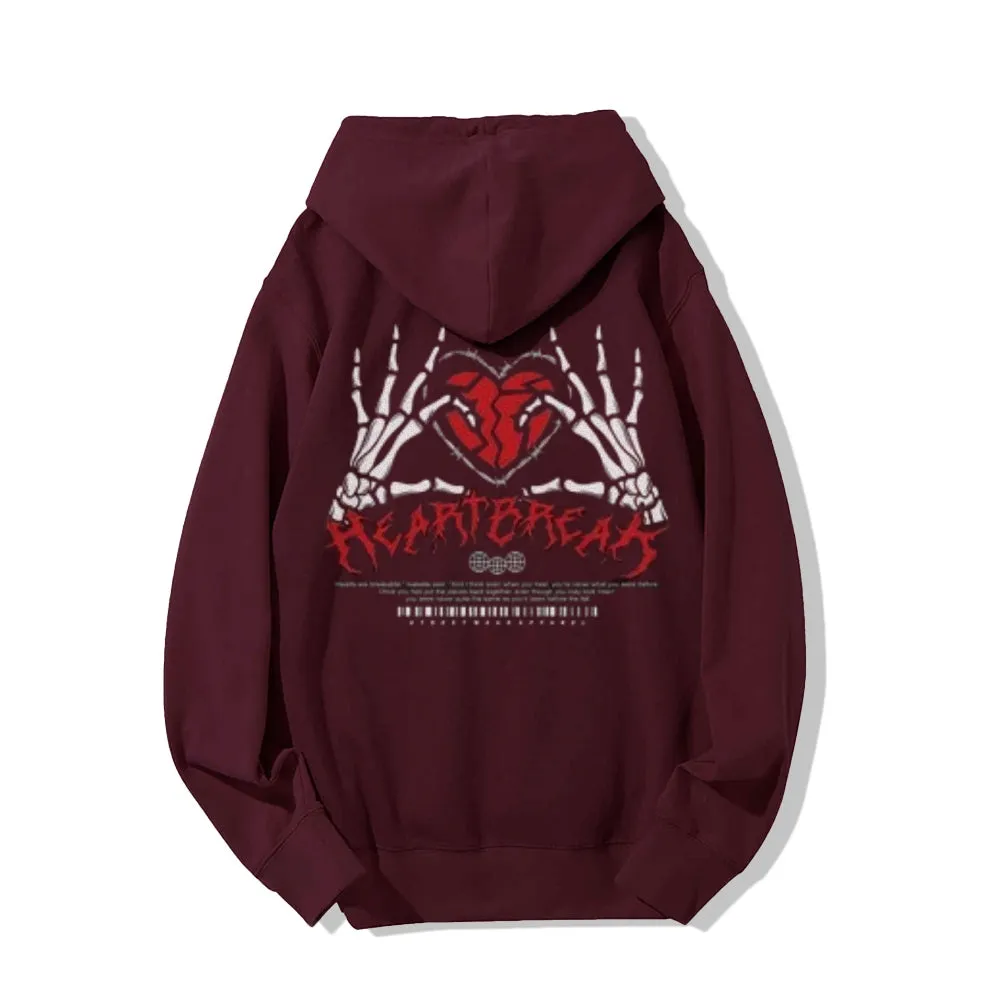 Mens Heartbreak Vintage Graphic Hoodies