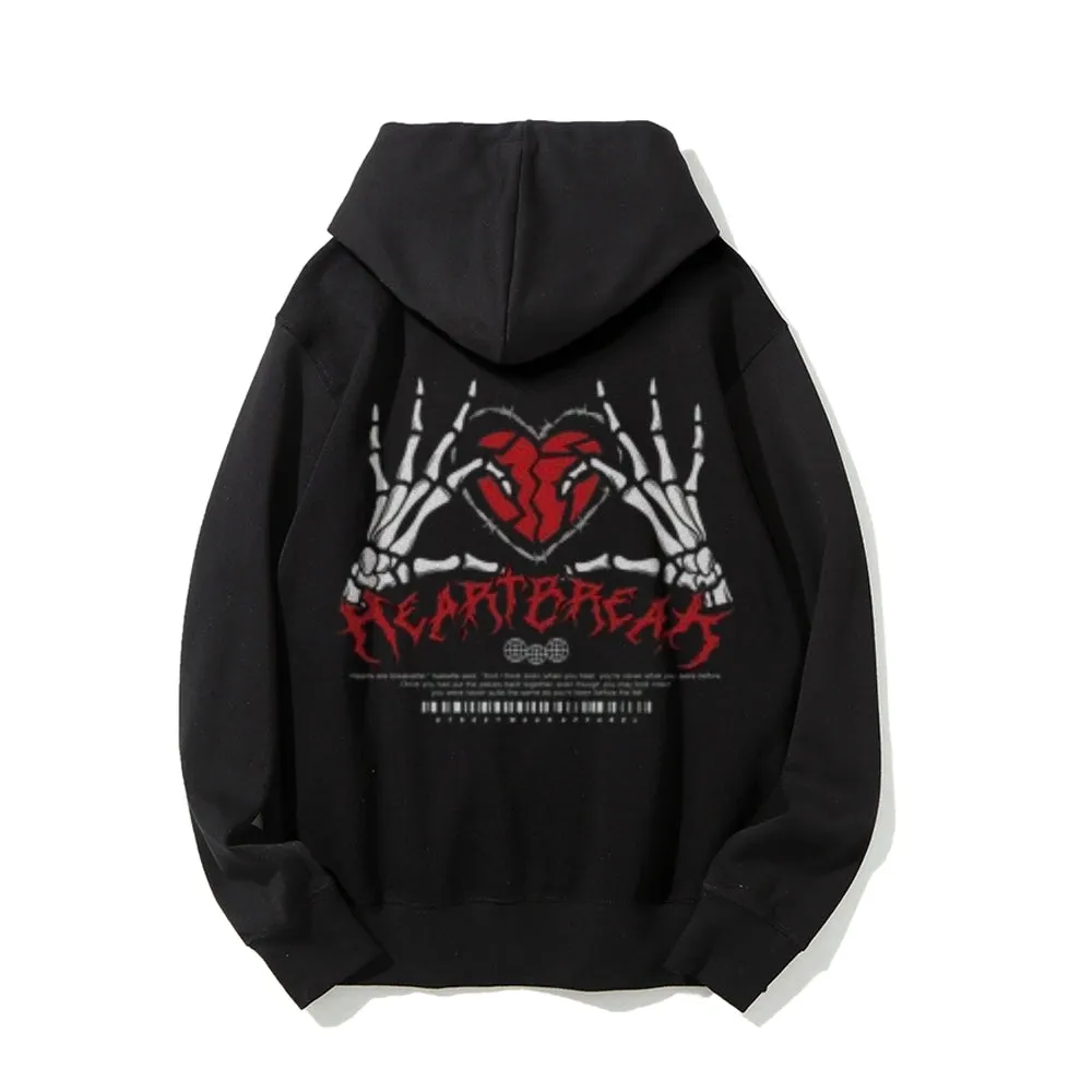 Mens Heartbreak Vintage Graphic Hoodies