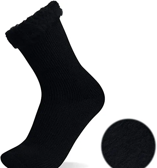 MENS HEATED THERMO SOX INSULATED SOCKS " 4.7 Tog rating & Ski Fur Lined (2 Pack)