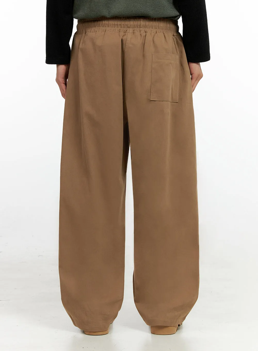 Men's Solid Pintuck Wide-Leg Trousers IN411