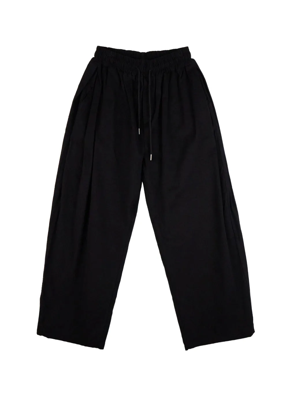 Men's Solid Pintuck Wide-Leg Trousers IN411