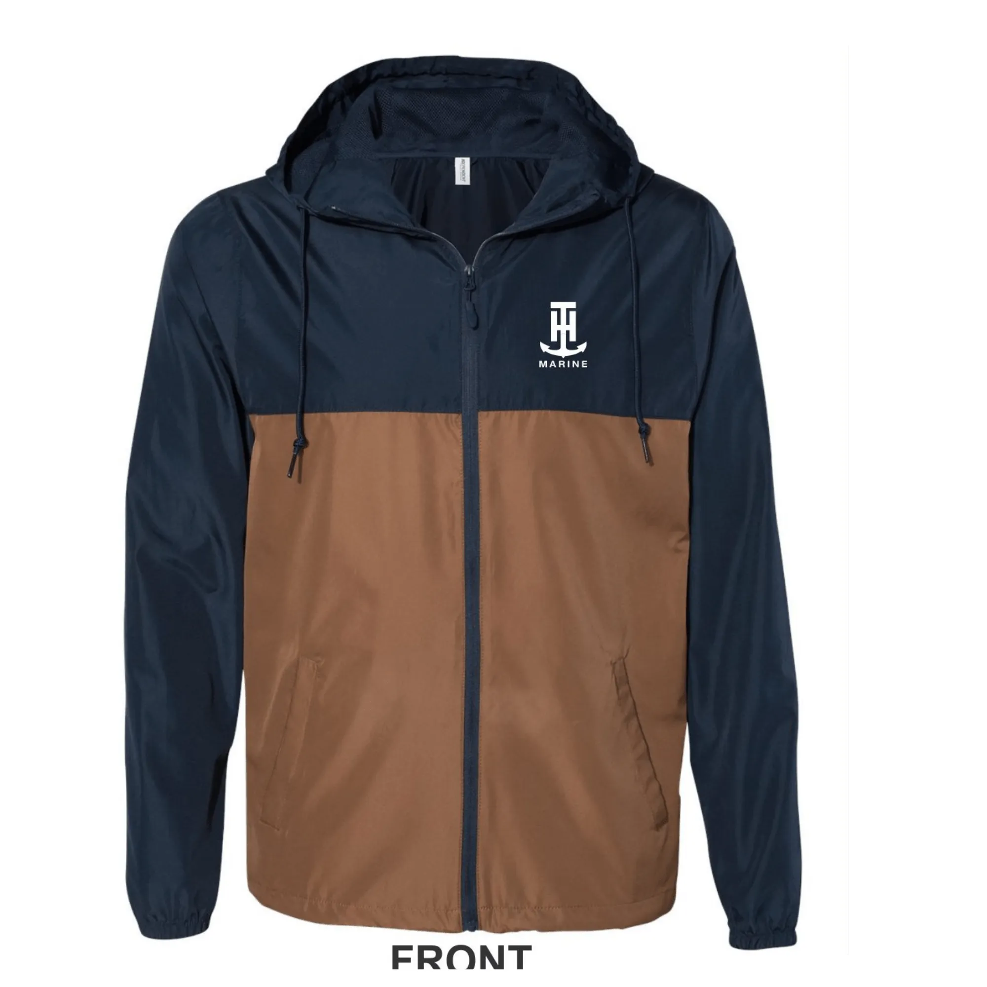 NAVY/SADDLE LIGHTWEIGHT WINDBREAKER JACKET