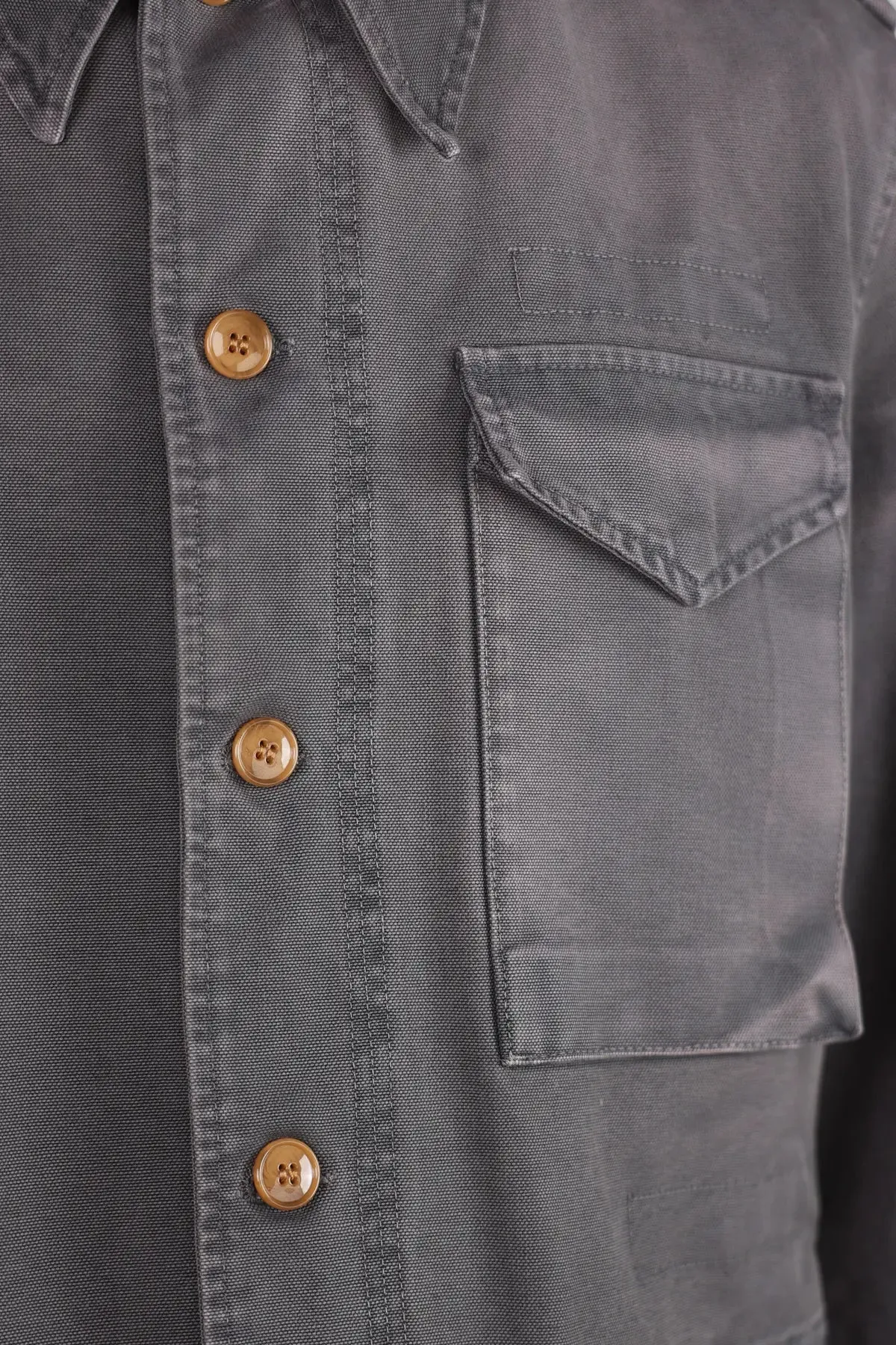 Overdyed Cotton Canvas Workwear Jacket - Dolphin Grey