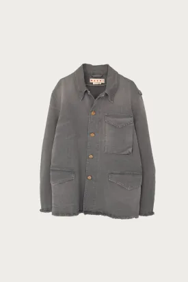 Overdyed Cotton Canvas Workwear Jacket - Dolphin Grey