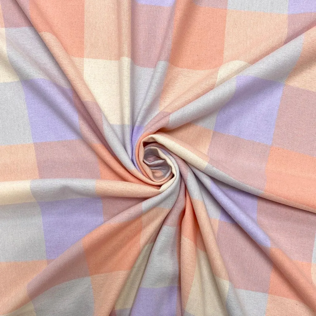 Pastel Squares Brushed Cotton Fabric