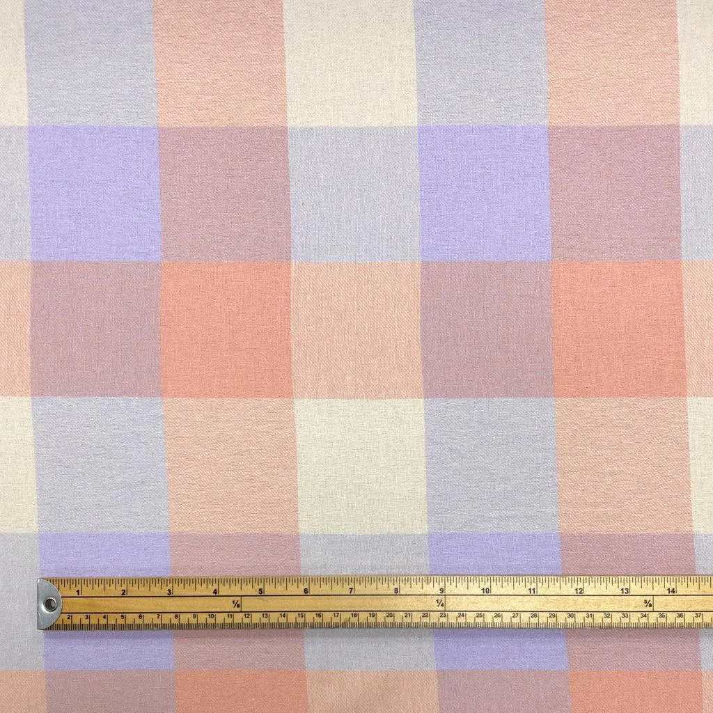 Pastel Squares Brushed Cotton Fabric