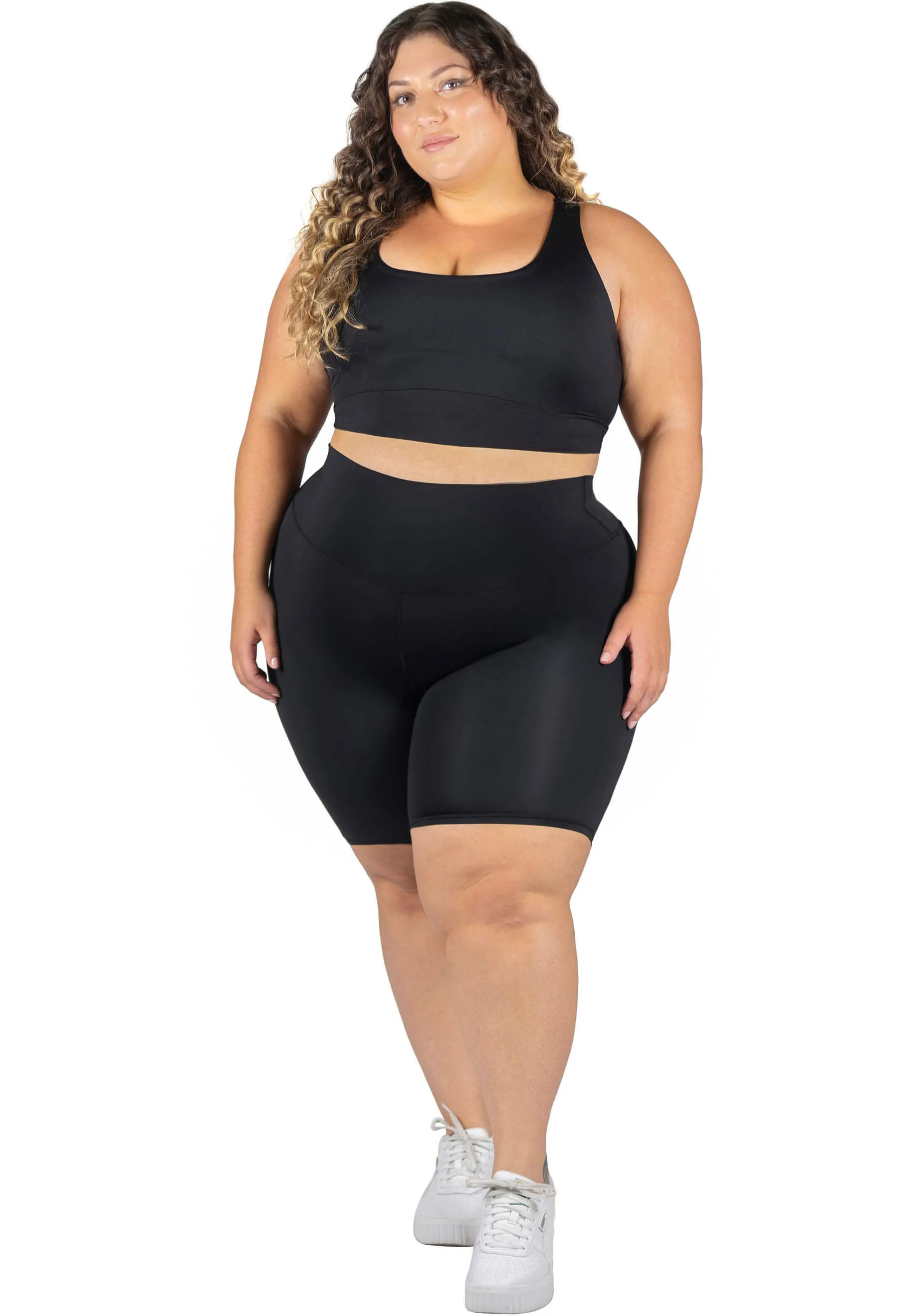 Plus Size High Waisted Midi Biker Shorts (Lint & Pet Hair Resistant)