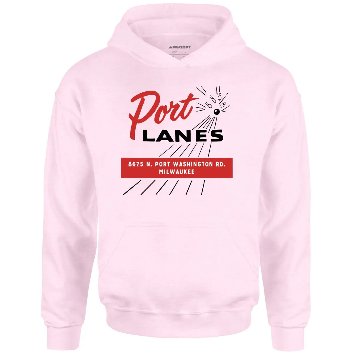 Port Lanes - Milwaukee, WI - Vintage Bowling Alley - Unisex Hoodie