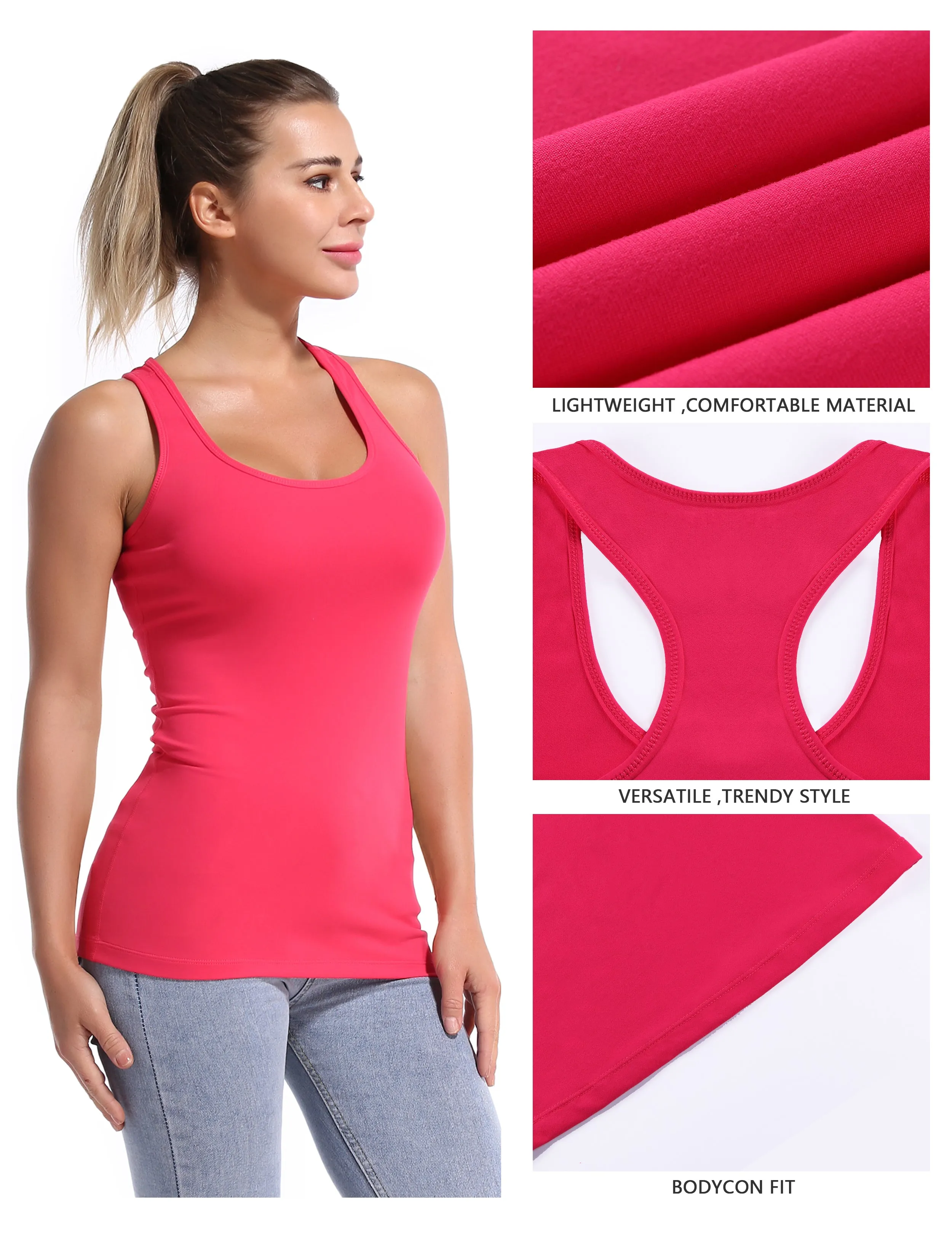 Racerback Athletic Tank Tops red_yogastudio