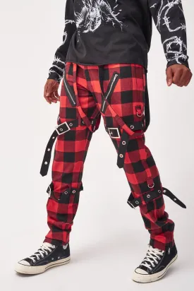 Red & Black Checkered Punk Trousers